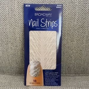 2/$12 Broadway Nails Nail Strips Polish Stickers #60306 Gold Sparkle silver